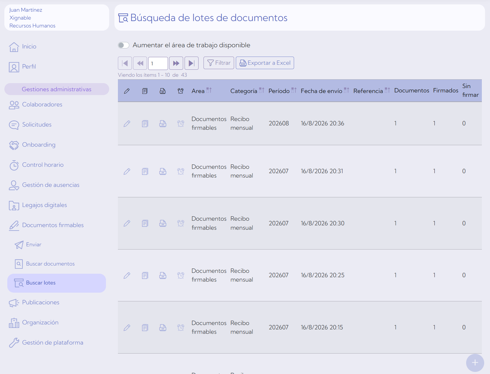 Consulta de lotes